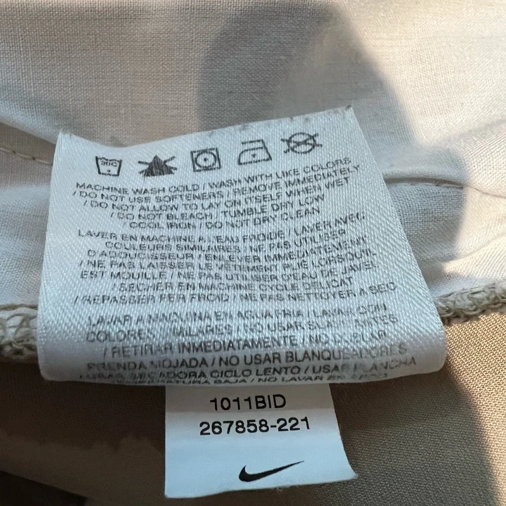 NIKE Golf Fit Dry STRETCH BEIGE Performance Pants Flat Front 38 Waist - Picture 6 of 6